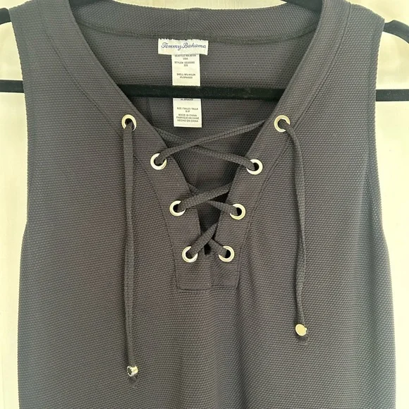 Tommy Bahama Island Cays Lace Up Spa Dress Size Small in Black - Picture 5 of 10